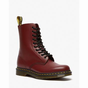 Dr Martens 1490 Smooth Kožené Mid Calf - Bordove Cizmy Panske, DR0055